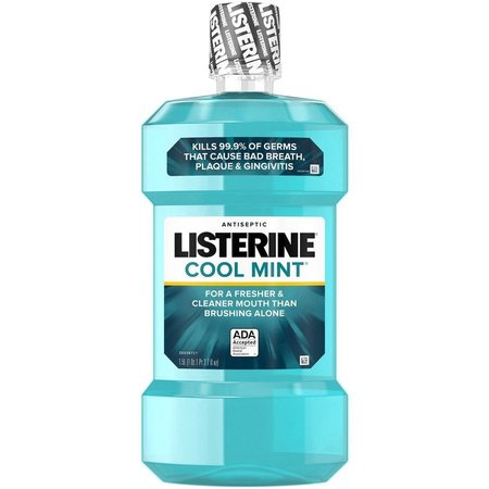 LISTERINE Mouthwash, Cool Mint, Antiseptic, Listerine, 1.5L, 6/CT, Blue, PK6 JOJ42755CT
